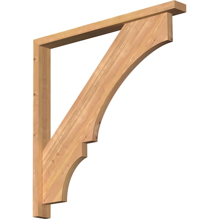 Balboa Block Smooth Bracket W/ Offset Brace, Western Red Cedar, 3 1/2W X 36D X 36H